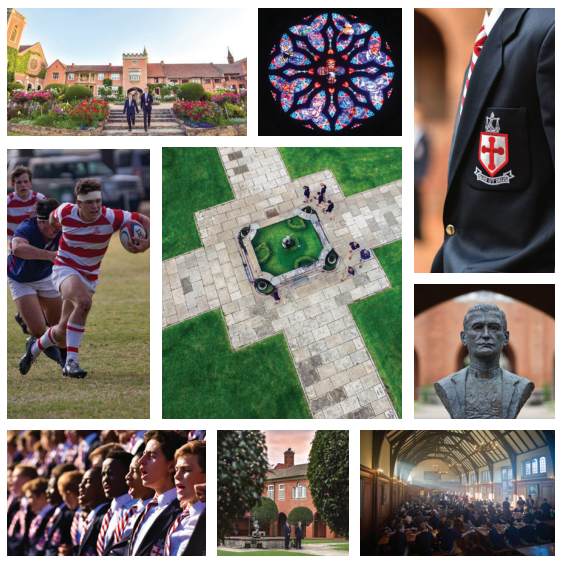 A grid collage of Jonathan Burton's Michaelhouse photography